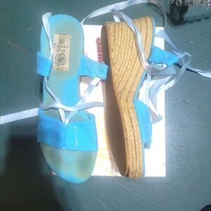 Summer Rio Tie Up Wedge Sandals Size 8.5